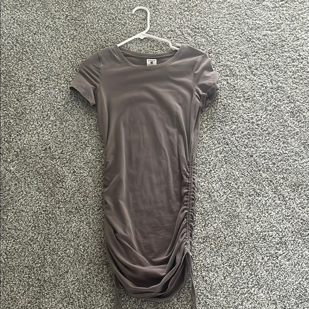 PINK Victoria's Secret Gray Bodycon Mini Dress Casual Crew Neck